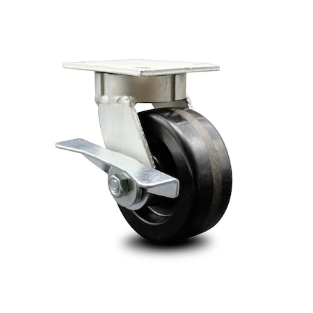 5 Inch Kingpinless Phenolic Wheel Swivel Caster With Brake